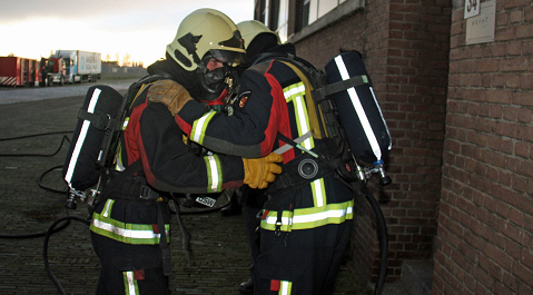 De ploeg Mauritsfort in actie op de brand-baan.