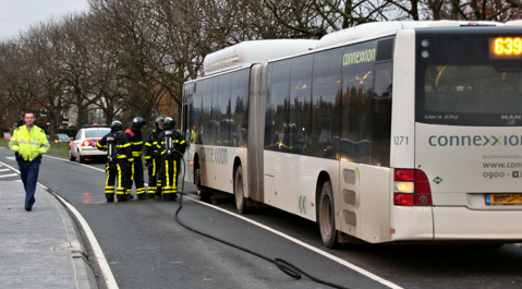 De autobrand bleek een bus met warmgelopen remmen.