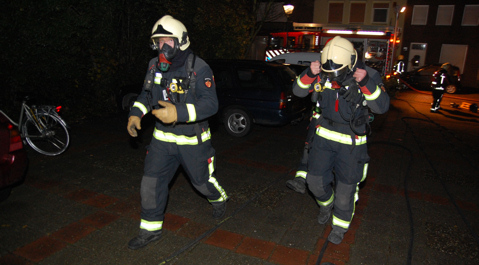 De brandweer van Sas van Gent in actie.
