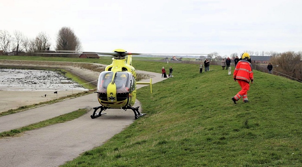 De traumahelikopter in Sint Philipsland