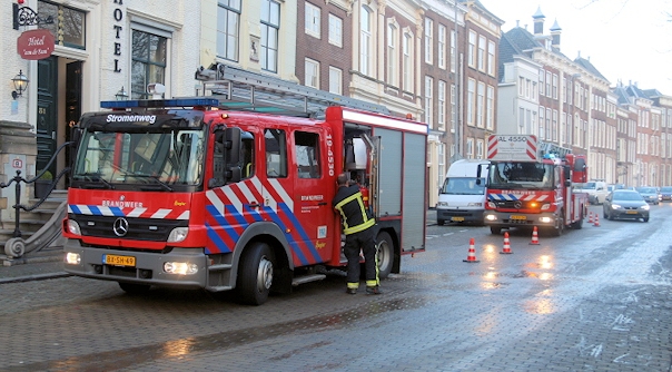 De brandweer in Middelburg.