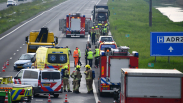 Ongeval met tankwagen op A58 Goes: weg dicht