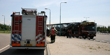 Brand door oververhitte remleiding vrachtwagen 