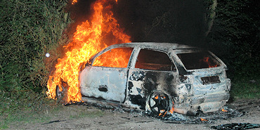 Auto uitgebrand bij Poelbos Goes