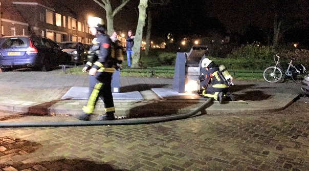 De brandweer bij het brandje in Vlissingen.