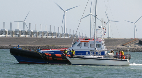 De reddingboot Koopmansdank in actie.