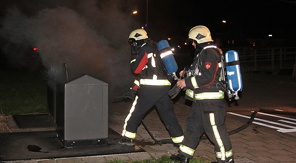 De containerbrand aan de Botter in Arnemuiden.