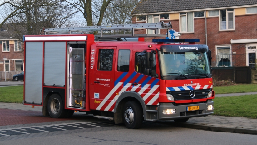 Pallets in brand Rijnstraat Middelburg