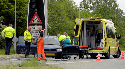 Het ongeval op de Sloeweg in Vlissingen.