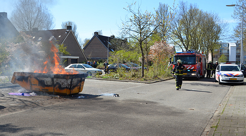 De containerbrand aan de Buitenhovelaan in Middelburg.