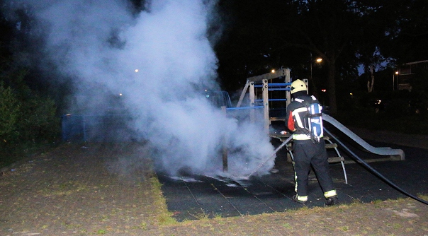 Het brandje bij het speeltoestel in Middelburg.