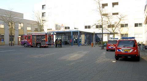 De brandweer bij het ziekenhuis in Vlissingen