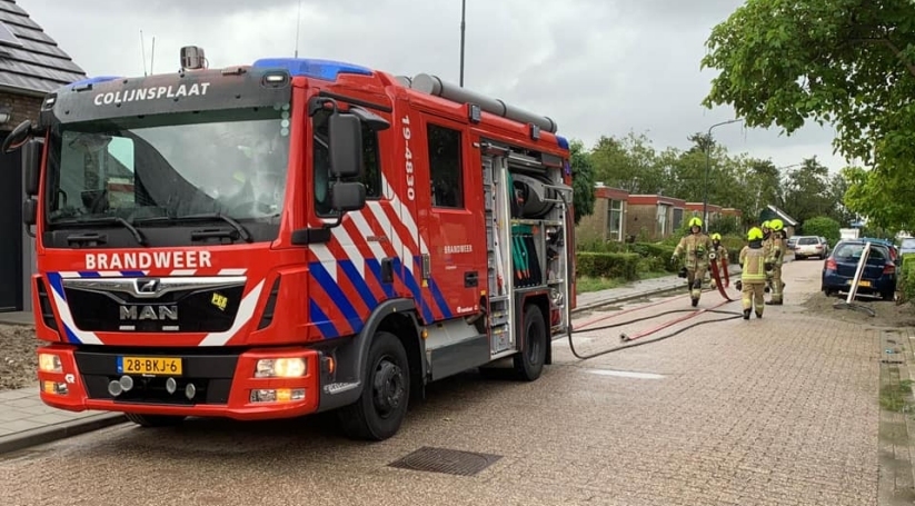 De brandweer in Colijnsplaat.