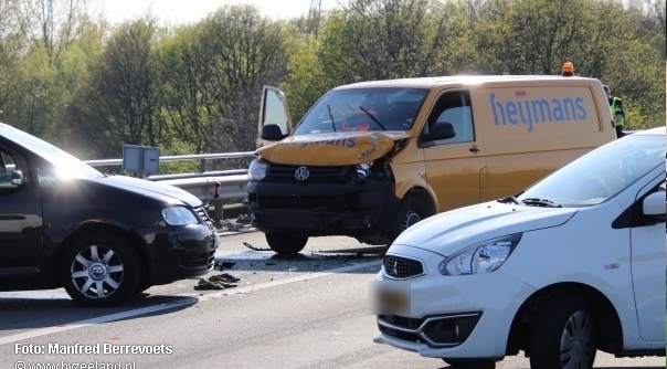 Het ongeval op de A58 bij Rilland.