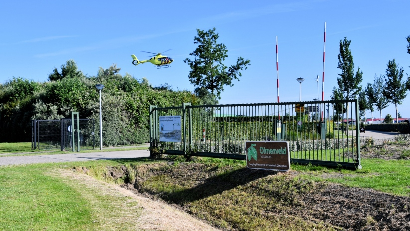 De helikopter landde bij camping Olmenhof