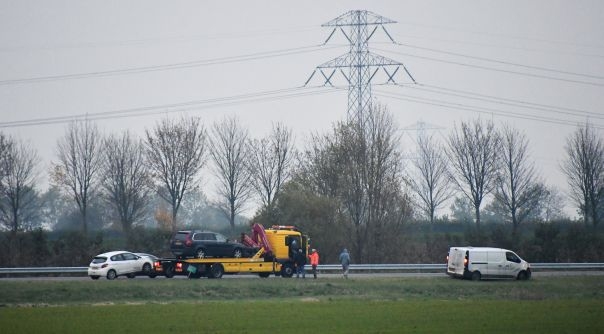 Volgens de politie had één persoon last van zijn/haar nek.