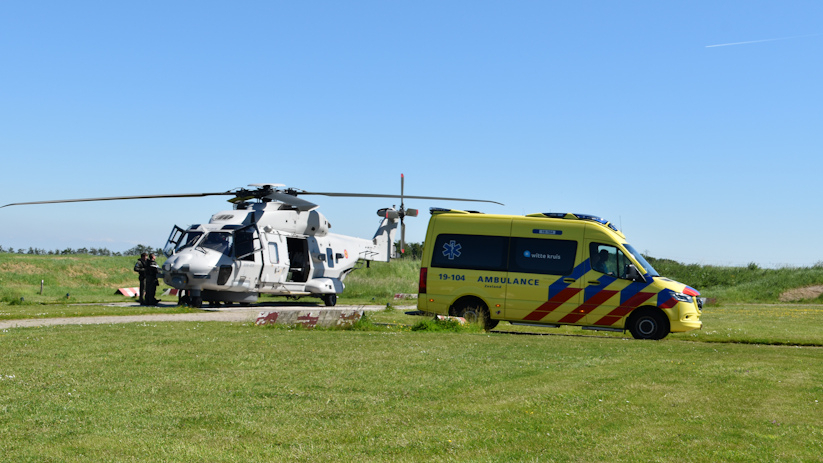 De NH90 van de Belgische luchtmacht landde bij Goes.
