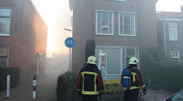 De brandweeroefening aan de Vlissingsesingel in Middelburg.