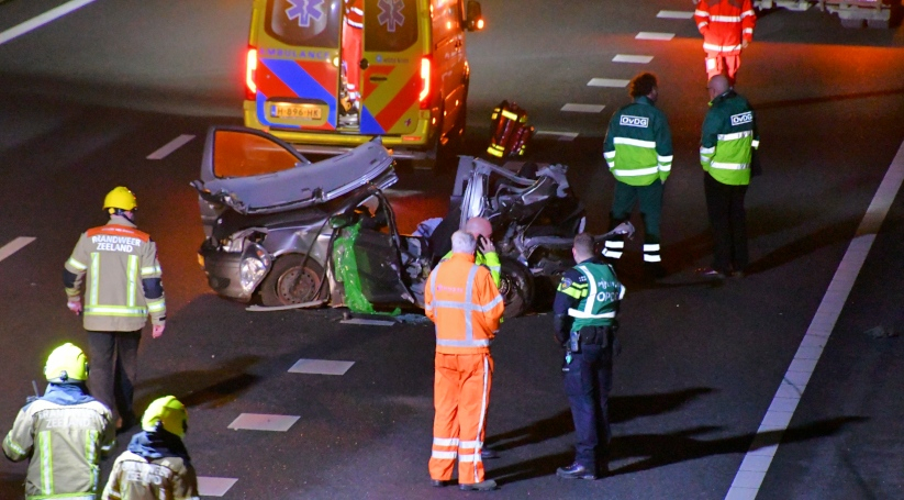 Persoon ernstig gewond ongeval A58 Middelburg.