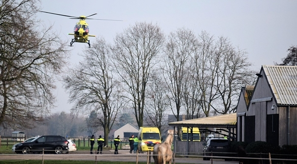 De traumahelikopter in Heikant.