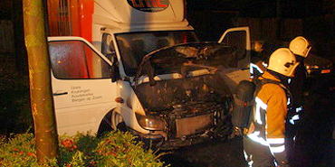 Vrachtwagen door brand verwoest in Yerseke