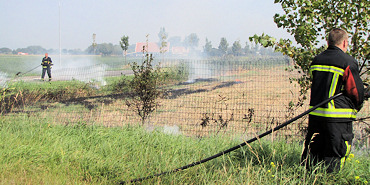 Brandweerploegen druk met brandjes