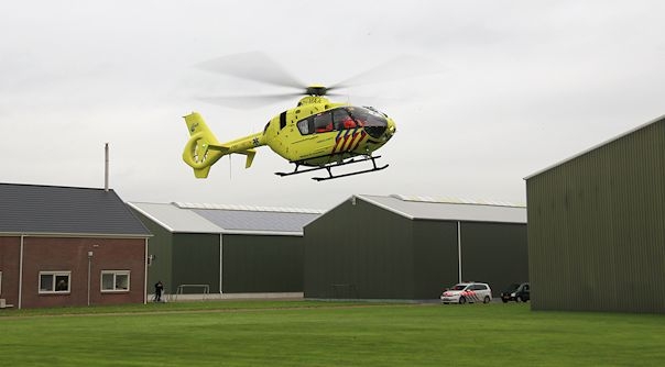 De traumahelikopter in Bruinisse.