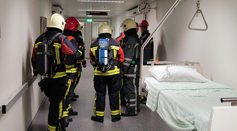 De brandweeroefening in het ziekenhuis van Terneuzen