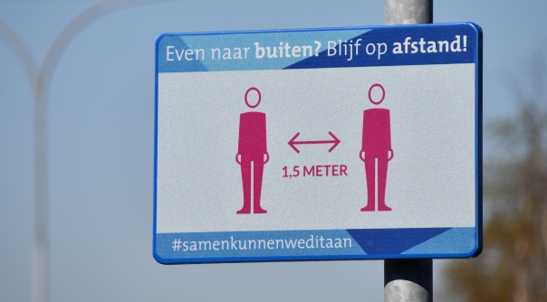 Eén van de waarschuwingsborden in Middelburg.