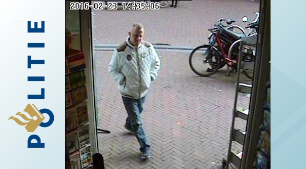 De man op de bewakingscamera in Middelburg.
