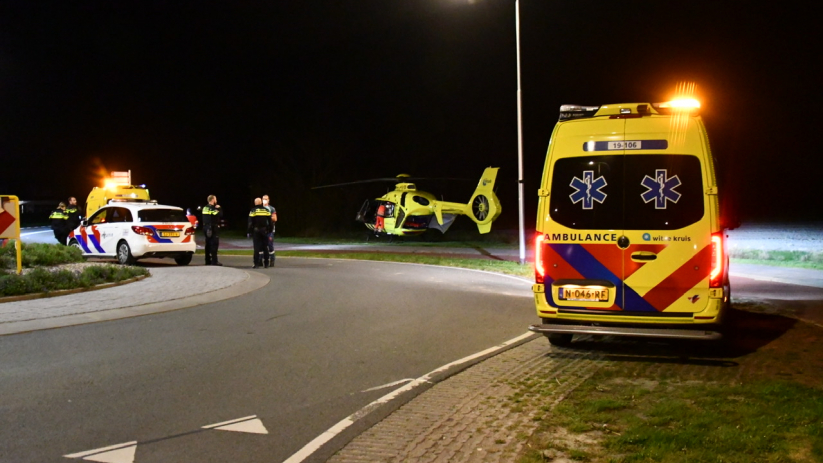 De patiënt werd per traumahelikopter naar het ziekenhuis gebracht.