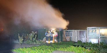 Tuinhuisje in brand in Tholen