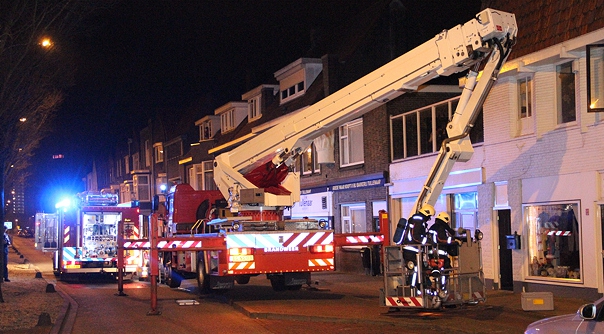 De schoorsteenbrand aan de Paul Krugerstraat in Vlissingen.