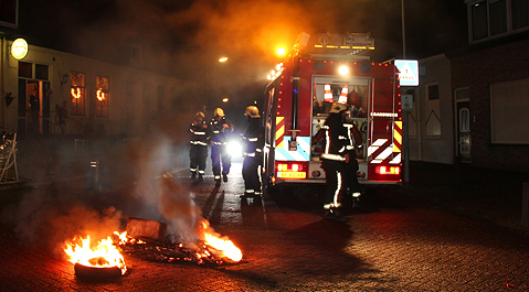 De brand op de kruising in Arnemuiden.
