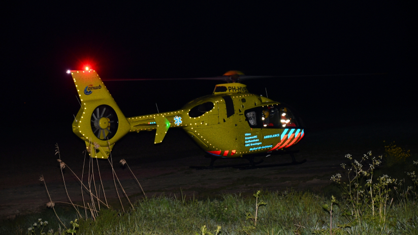 De traumahelikopter landde bij Arnemuiden.