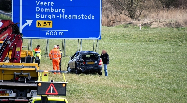 Het ongeval op de A58 ter hoogte van Middelburg.