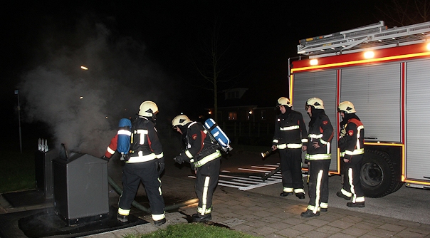 De containerbrand aan de Botter in Arnemuiden.