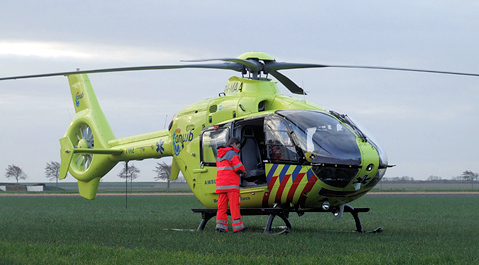De traumahelikopter bij het incident in Scherpenisse