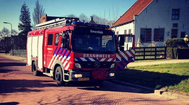 De brandweer in Poortvliet.