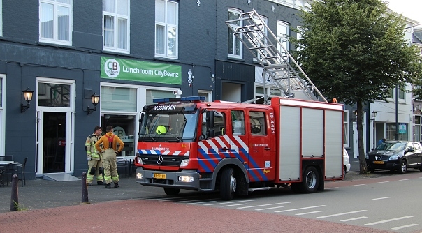 De brandweer in Vlissingen.