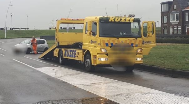 Het ongeluk op de Scheldeboulevard in Terneuzen.