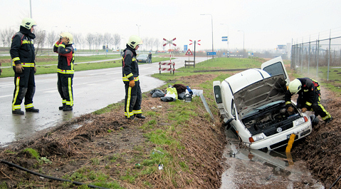 Het ongeval aan de Finlandweg in Terneuzen.