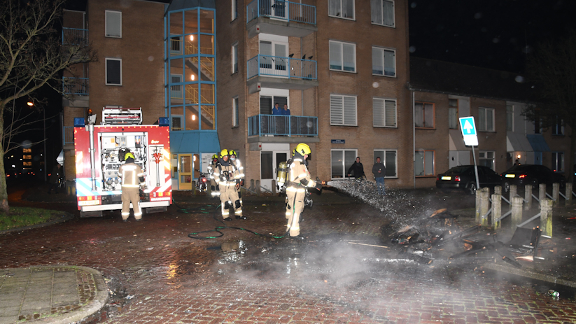 Een buitenbrandje op Oudjaarsavond in Vlissingen.