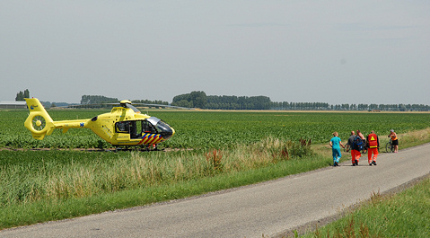 De traumahelikopter is ter plaatse geweest voor medische assistentie