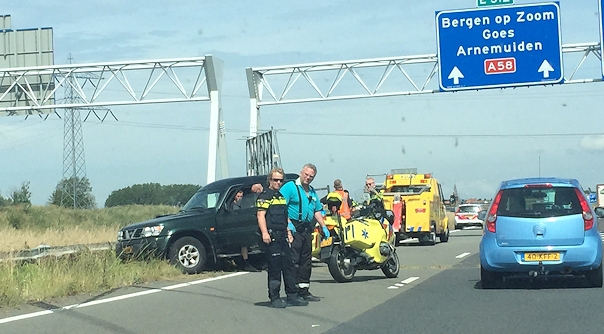 Het ongeval op de A58 ter hoogte van Nieuw- en Sint Joosland.