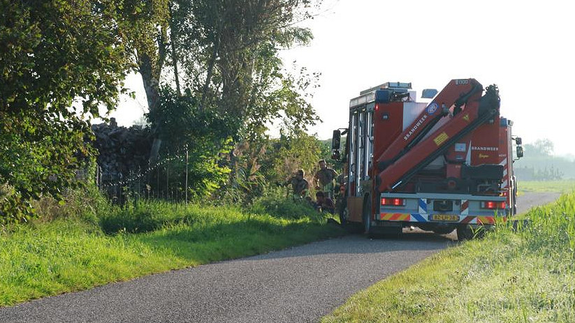 De brandweer kwam met twee wagens ter plekke.