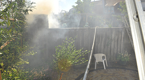 De brand in het tuinhuis aan de Koningin Julianastraat in Yerseke 