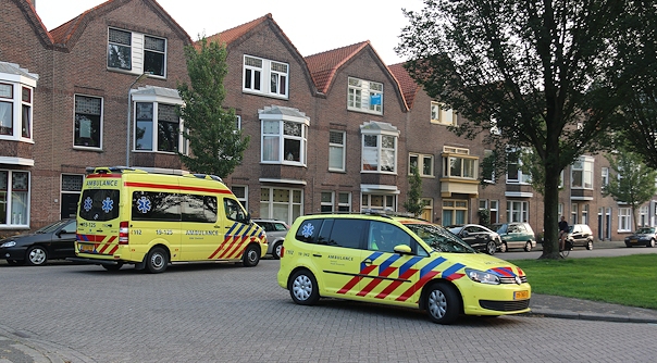 De ambulance op de Singel in Vlissingen.
