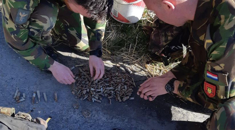 De munitie die werd aangetroffen in Nieuwvliet.