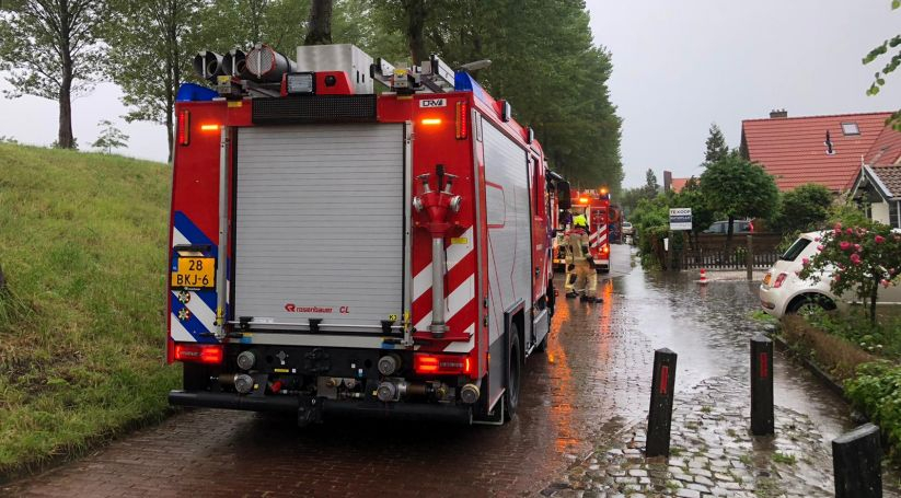 De brandweer werd onder meer ingezet in Kortgene.
